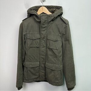 Aritzia TNA Green Quilted Utility Military Jacket Size XS